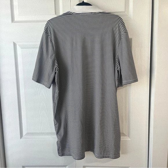 RLX Ralph Lauren Polo Shirt Mens L Black White Striped Stretch - Picture 4 of 5